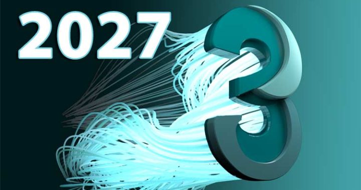3ds Max 2027 logo with glowing teal abstract lines